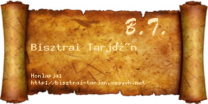 Bisztrai Tarján névjegykártya